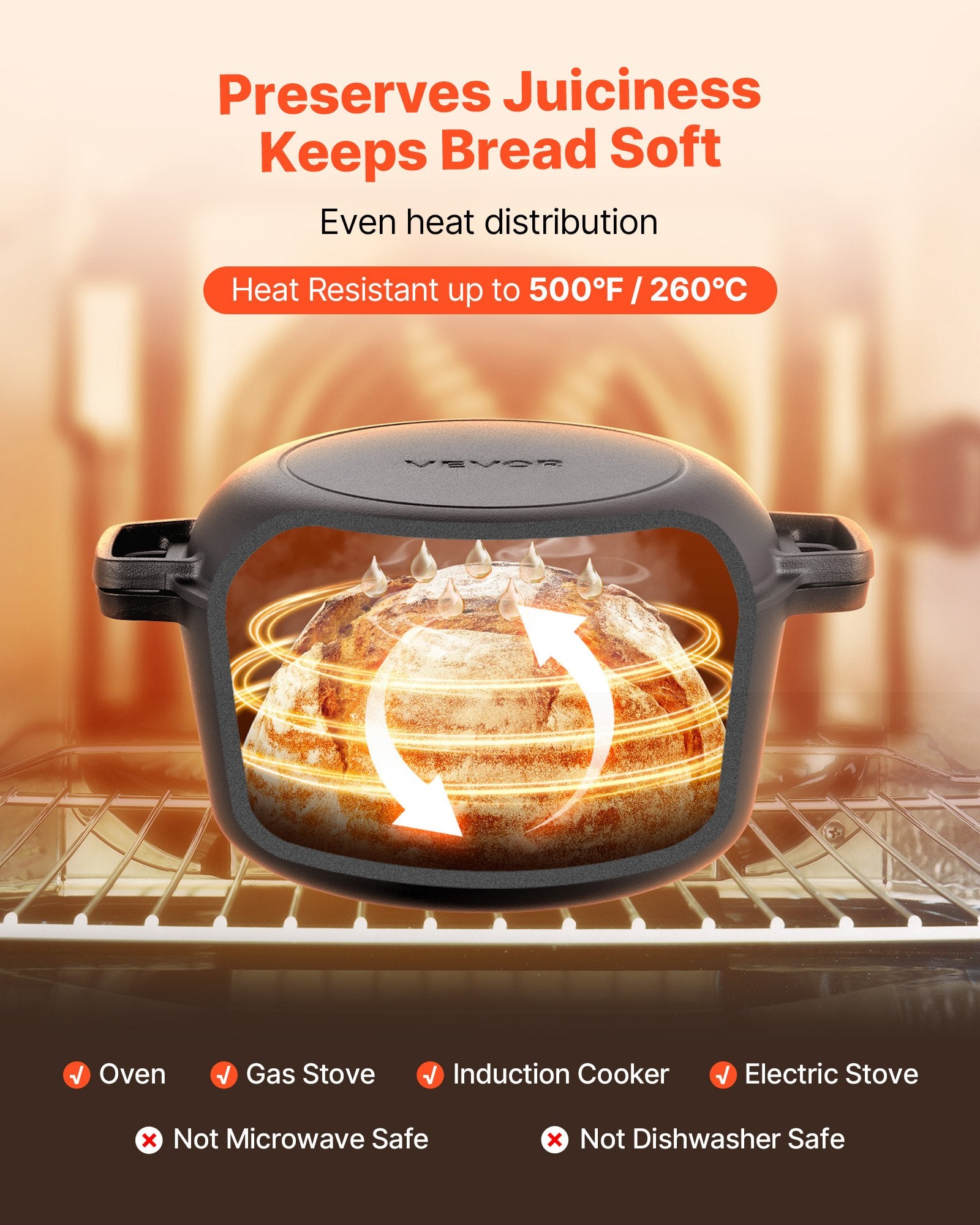 Cast Iron Dutch Oven 5 Qt Pre-Seasoned Double Pot