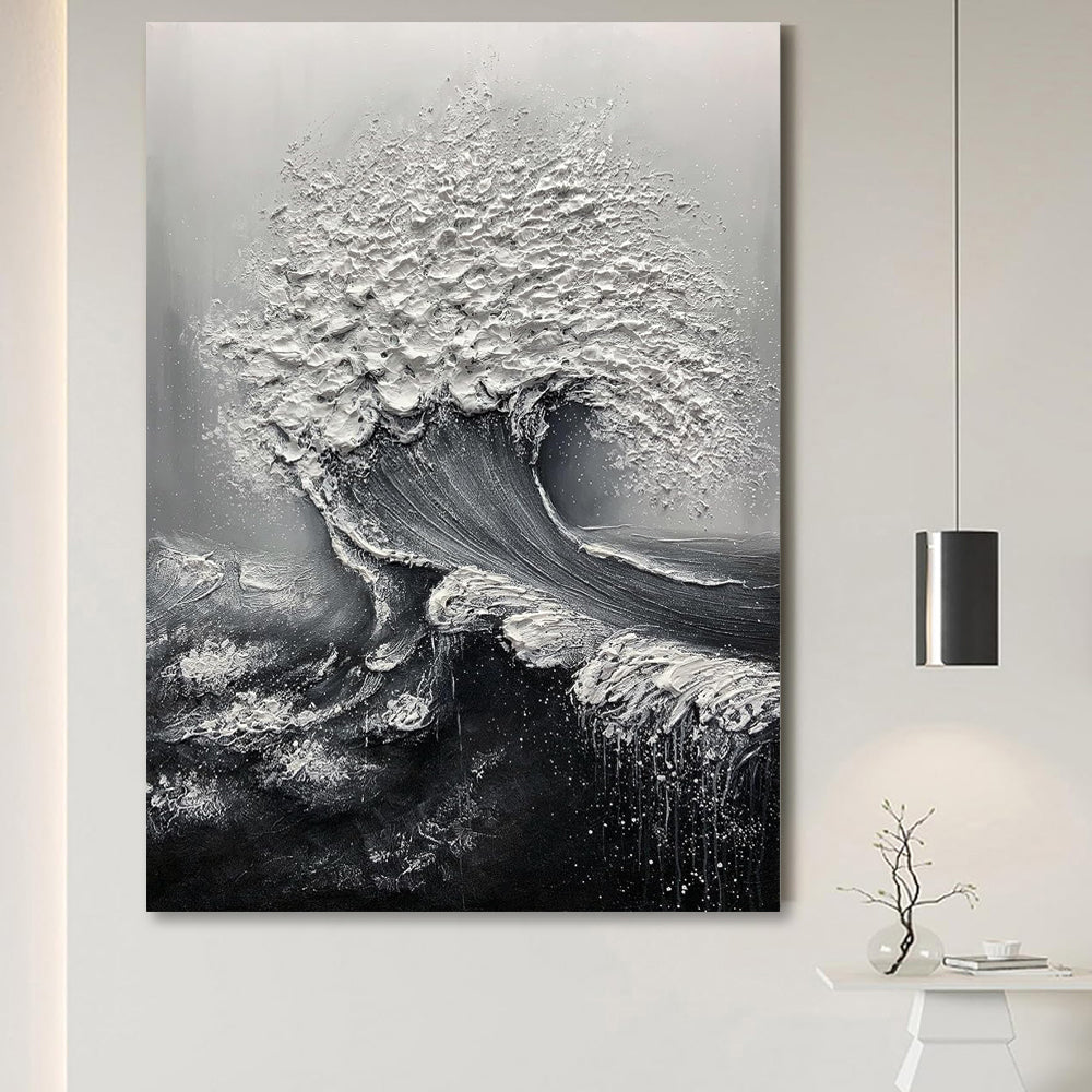 3D Abstract Ocean Wave Oil Painting Wall Art