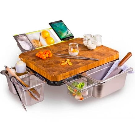 Multifunction Bamboo Cutting Board With Storage Tray