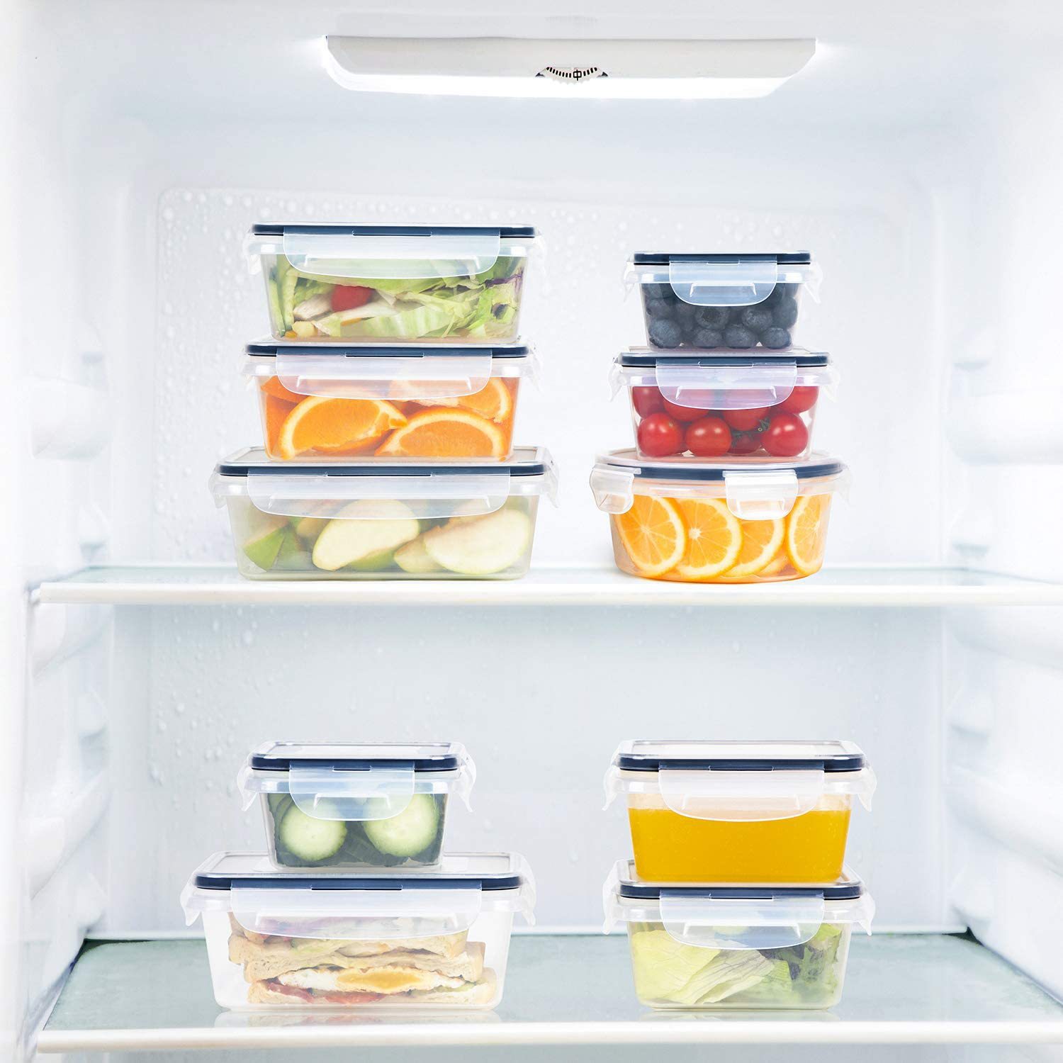 12 Piece Kitchen Cereal Storage Box Set Refrigerator Containers