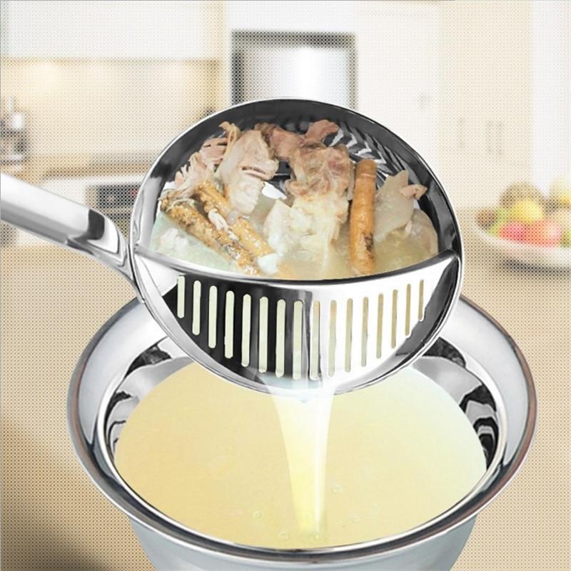 Stainless Steel Kitchen Colander Spoon Strainer Cooking Utensil Tool