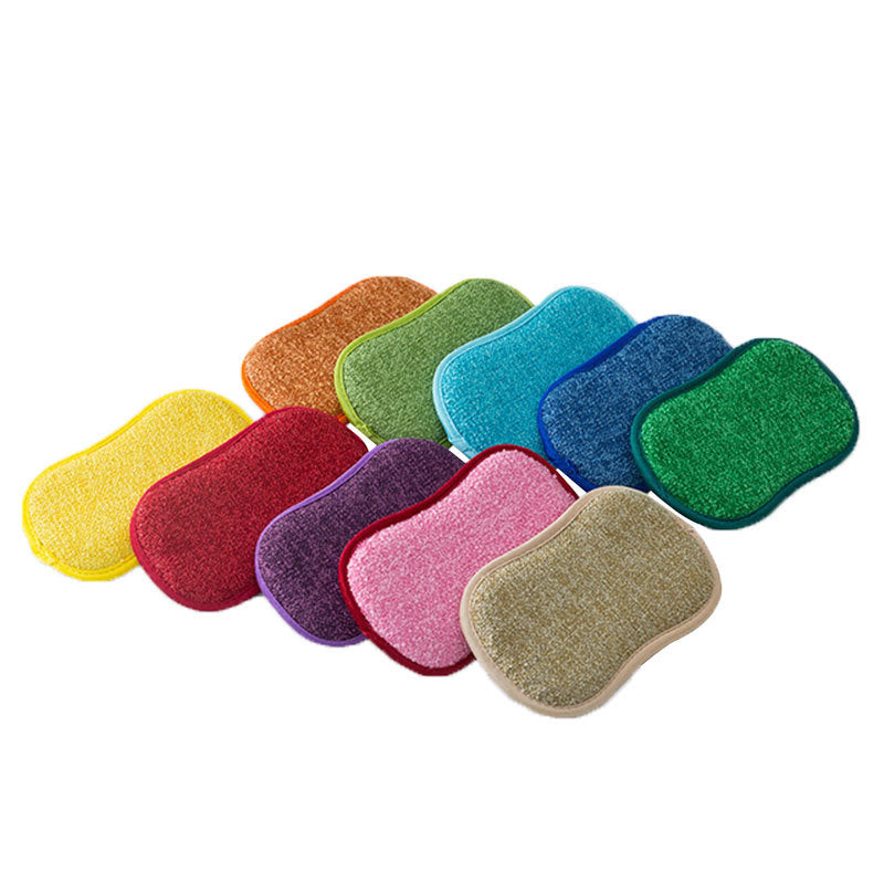 Double Sided Kitchen Cleaning Sponge Microfiber Non Stick Pot Cleaner