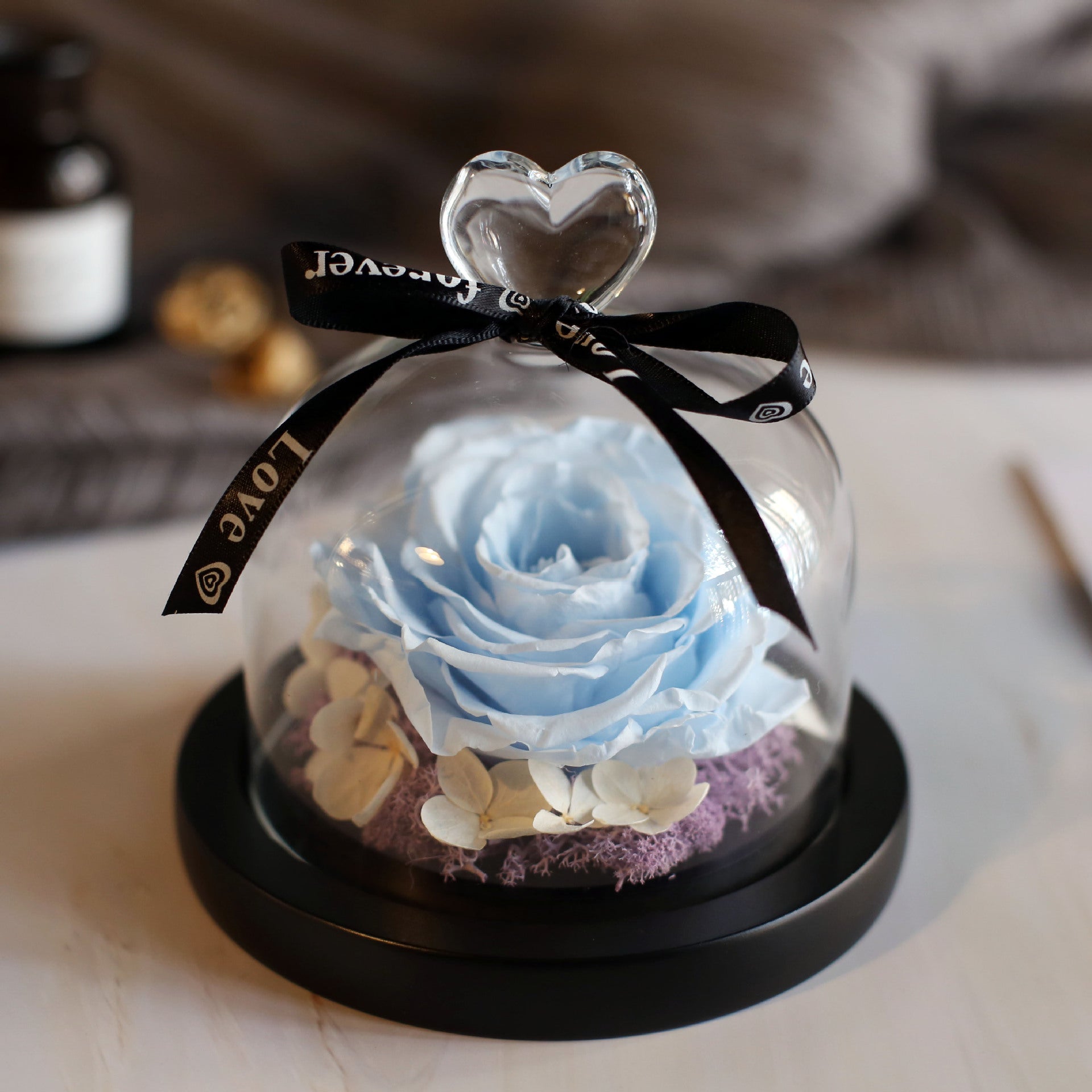 Glass Cover Eternal Rose Gift Box Valentine Birthday Gift