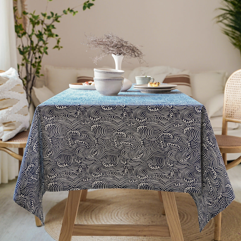Cotton Linen Corrugated Tablecloth Household Coffee Table Cover