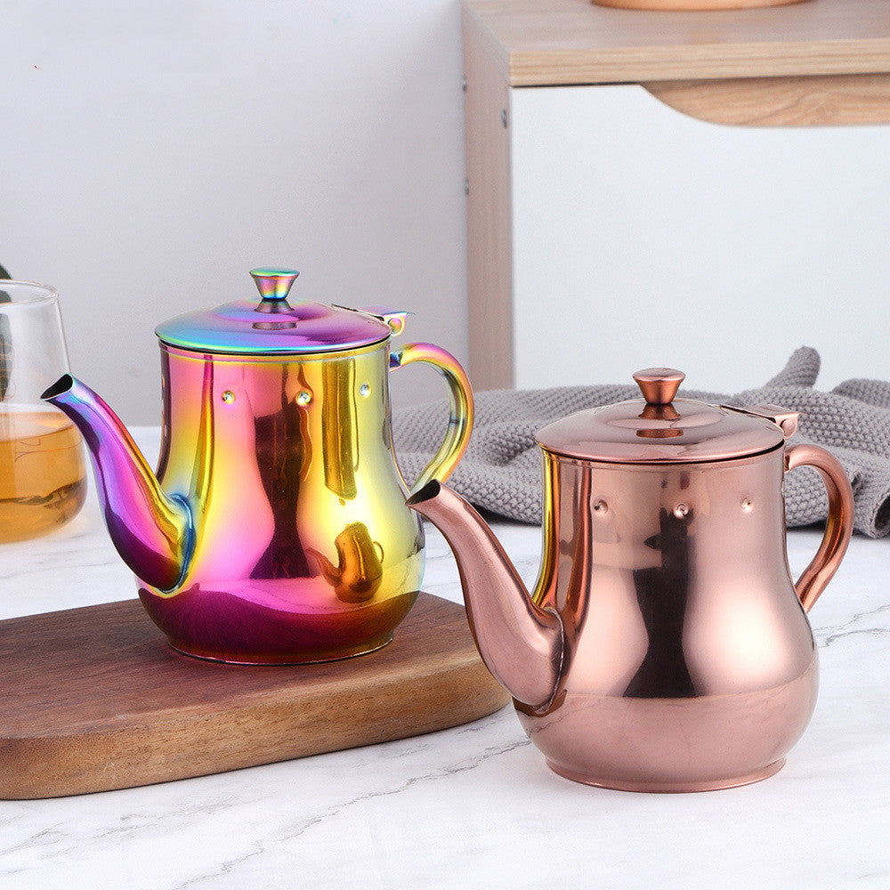 Stainless Steel 500ml Oil Pot Titanium Plated Teapot