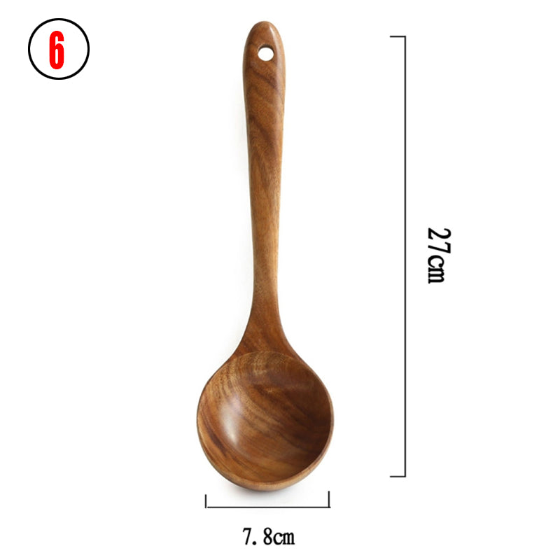 Thailand Teak Wood Kitchen Utensil Set Spoon Ladle Skimmer