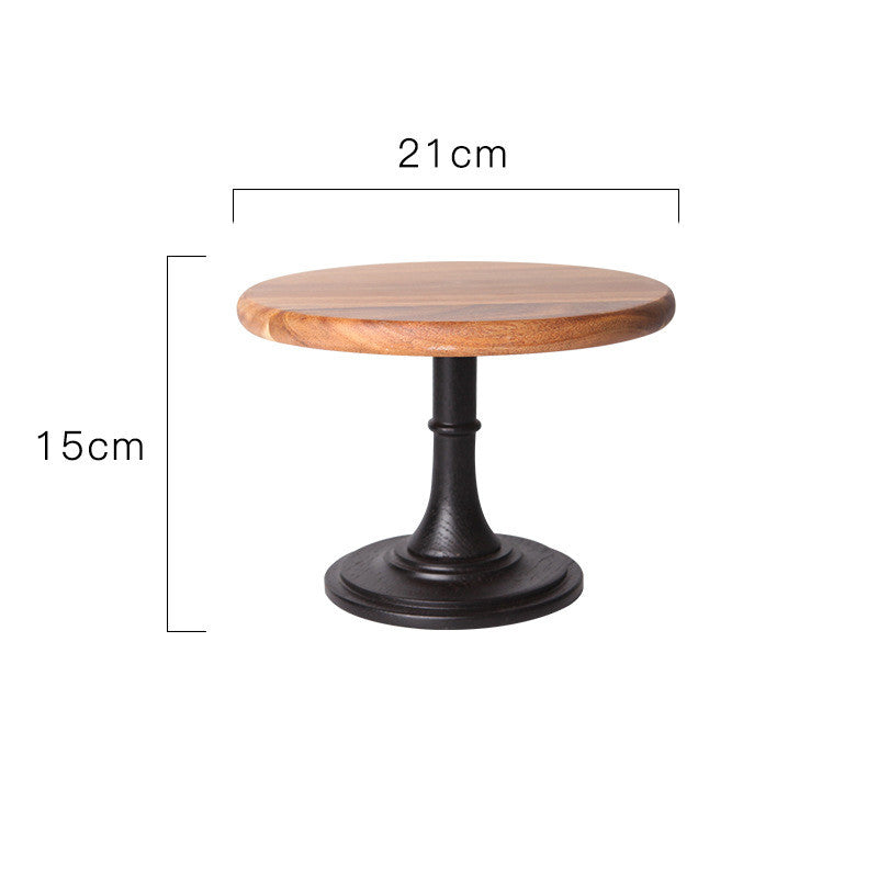 Solid Wood Dessert Cake Stand Tray