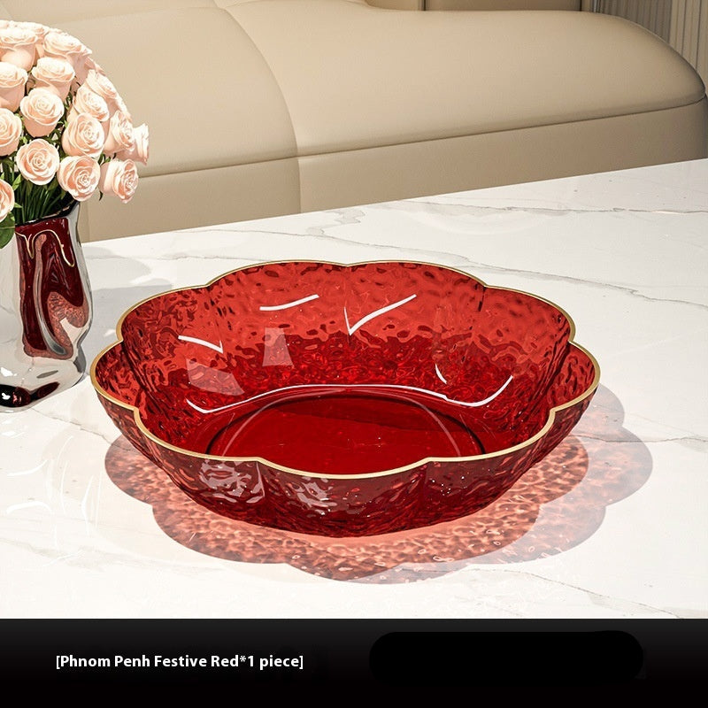 PET Fruit And Snack Flower Plate Kitchen Serving Dish