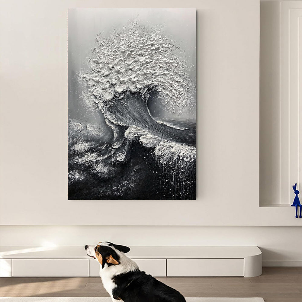 3D Abstract Ocean Wave Oil Painting Wall Art
