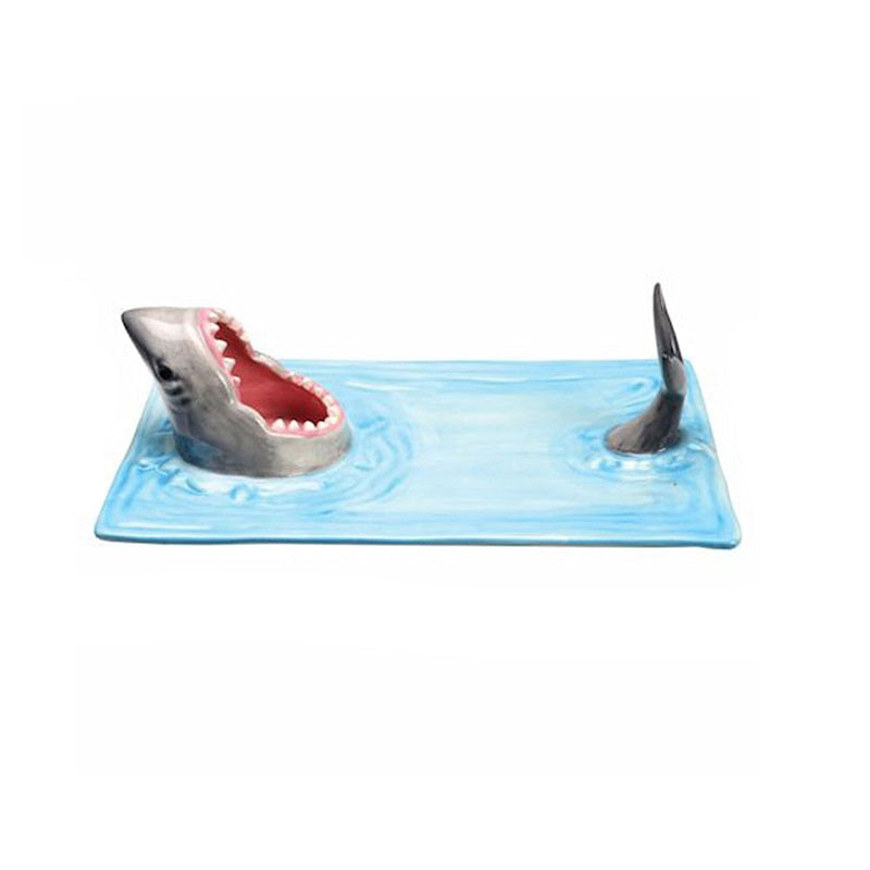 Shark Shape Ceramic Sushi Plate Decorative Tableware