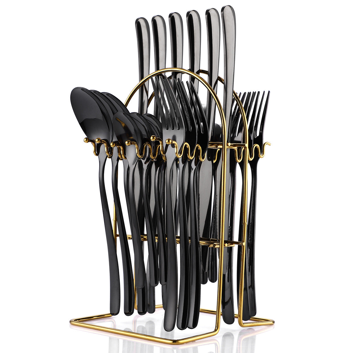 Stainless Steel Cutlery Set 24 Piece With Storage Rack