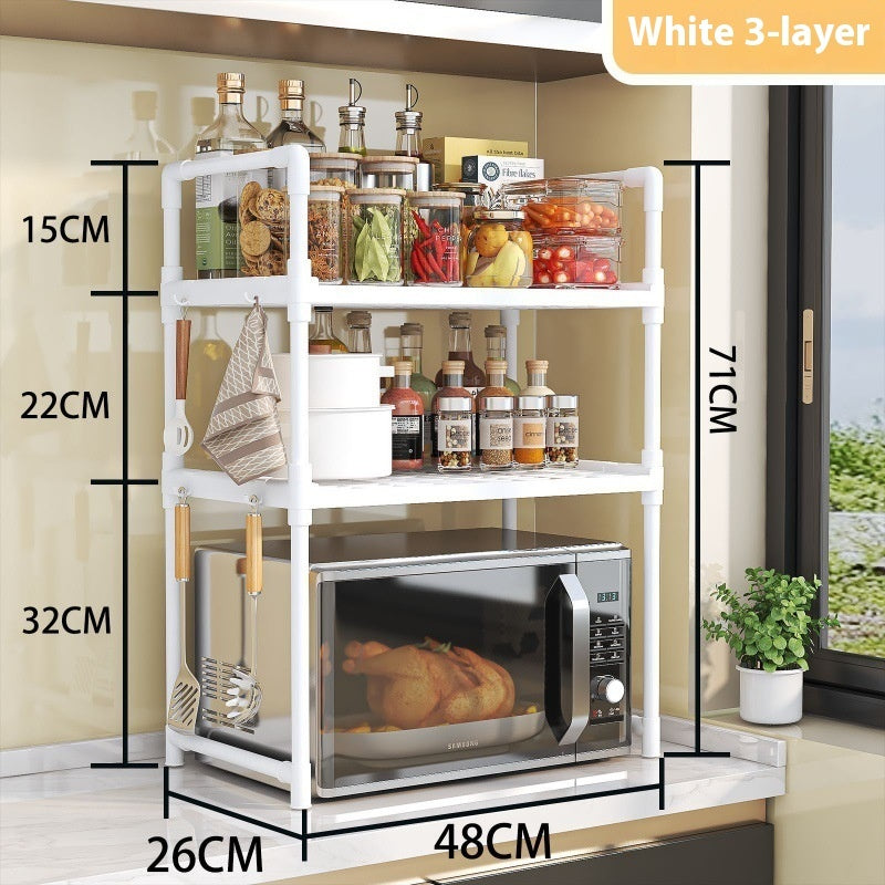 Double Layer Microwave Oven Kitchen Storage Rack