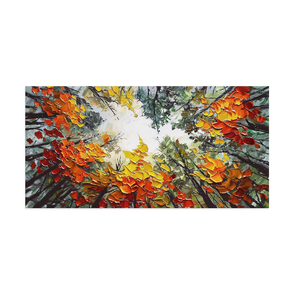 Modern Birch Forest Landscape Oil Painting Wall Decor