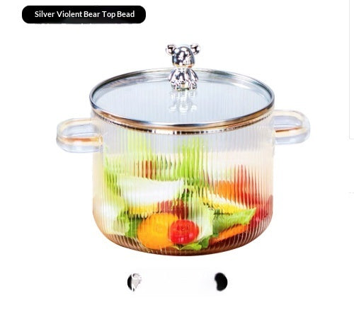 Double-Ear Transparent Glass Milk Pot And Hot Pot Bowl