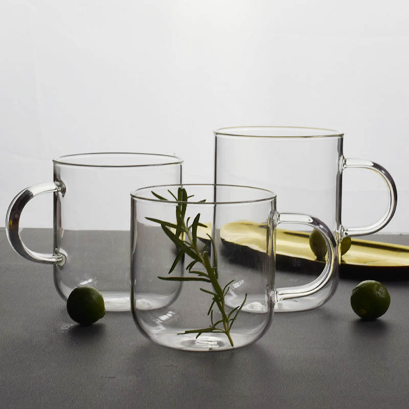 Glass Water Tea Coffee Flower Drinking Cup