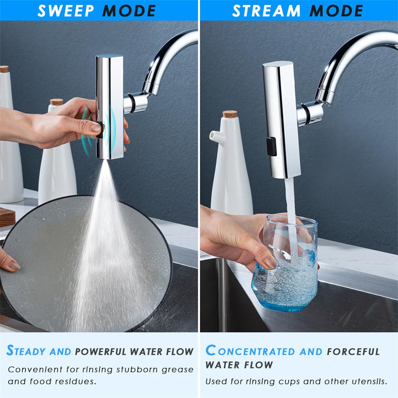 Universal Rotating Waterfall Kitchen Faucet Bubbler Attachment