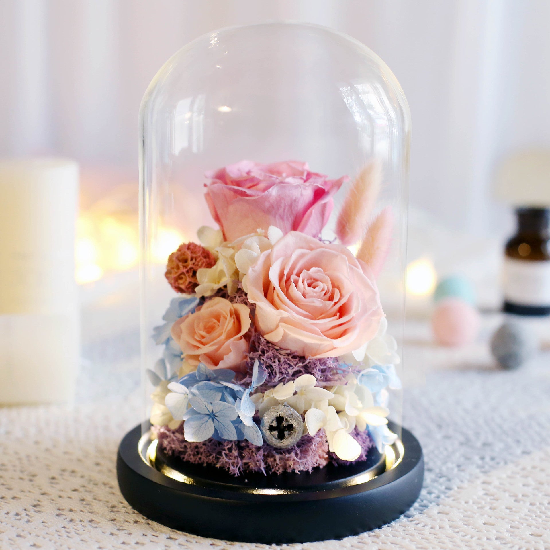Glass Cover Eternal Rose Gift Box Valentine Birthday Gift