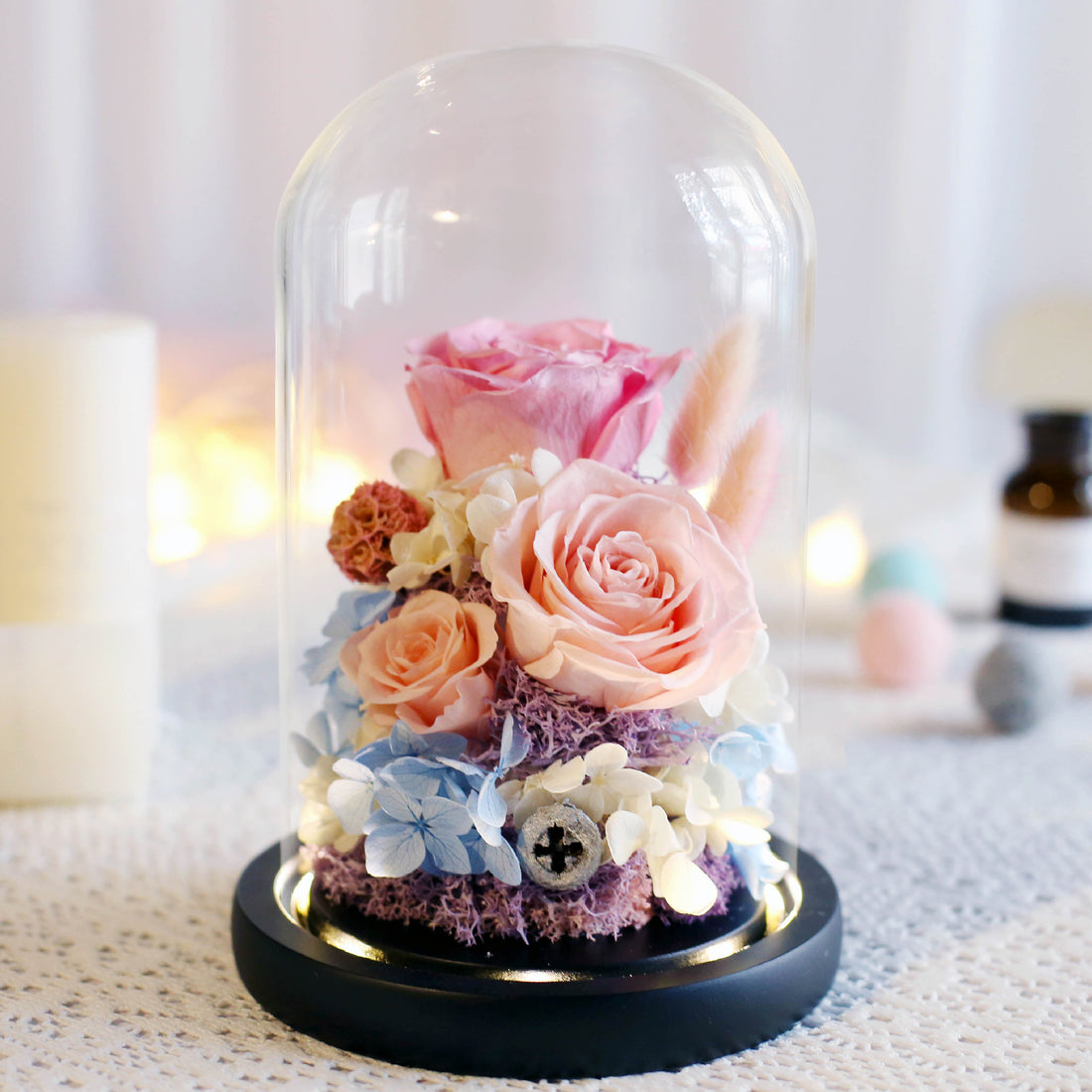 Glass Cover Eternal Rose Gift Box Valentine Birthday Gift