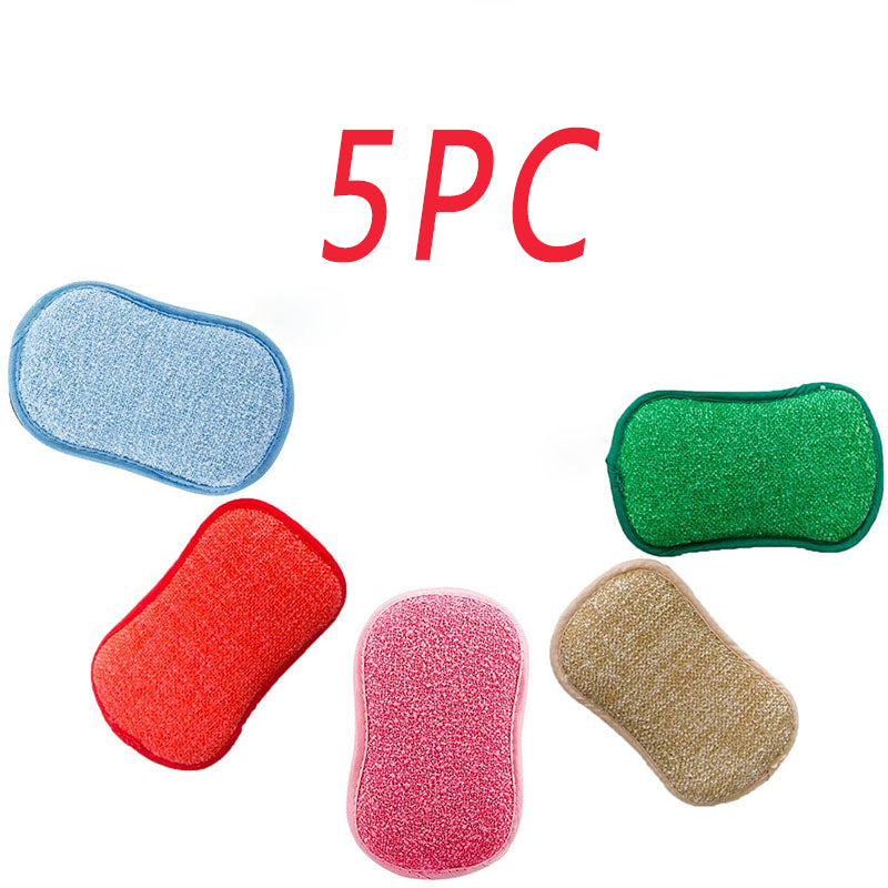 Double Sided Kitchen Cleaning Sponge Microfiber Non Stick Pot Cleaner