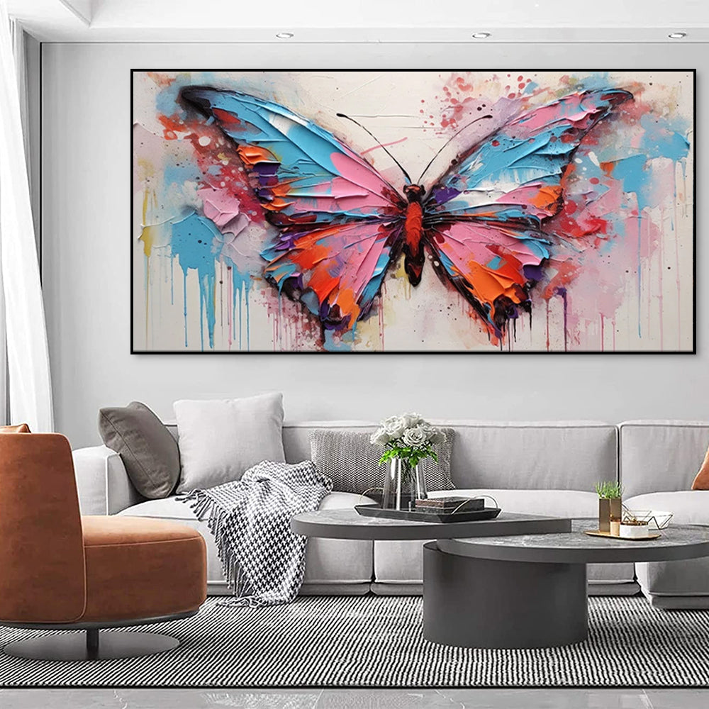 Large Abstract Butterfly Canvas Painting Living Room Wall Decor
