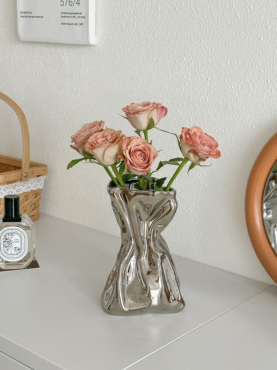 Simple Cream Style Vase Home Decoration Ornament