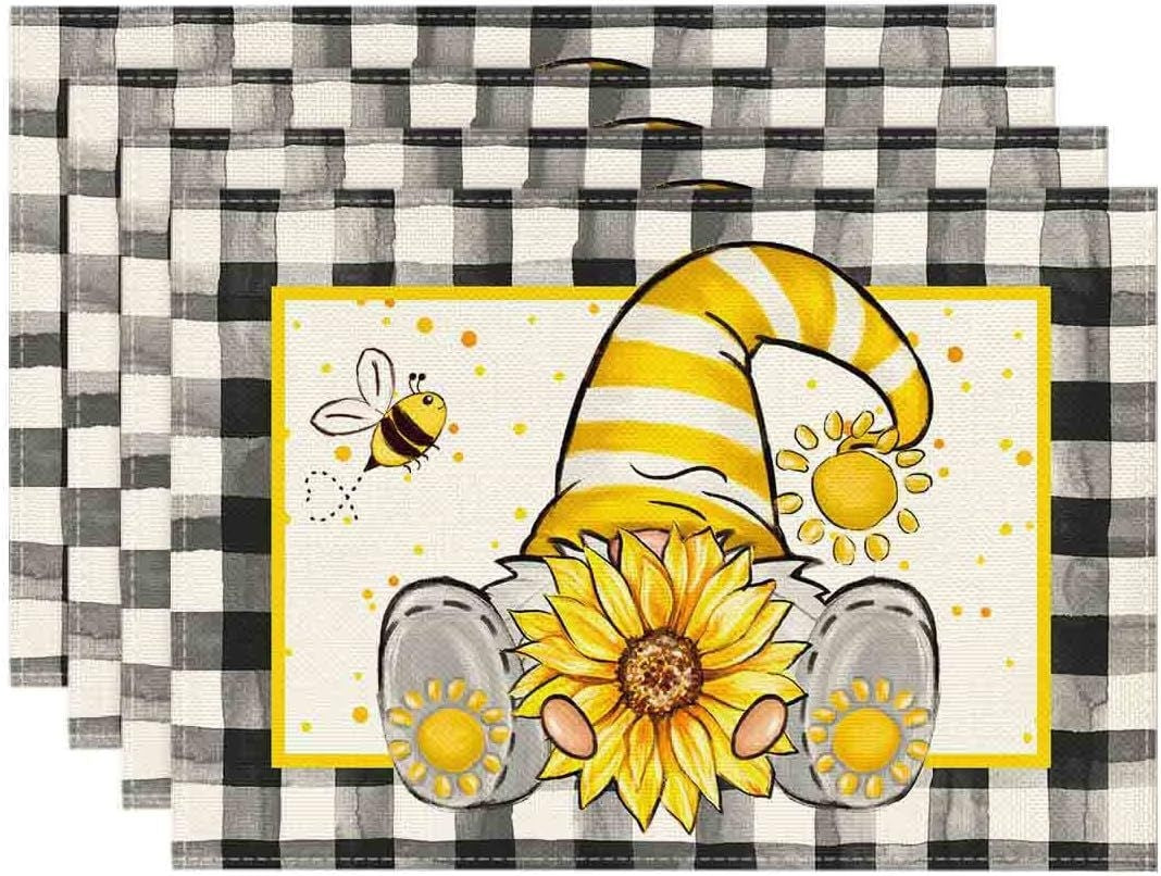 Sunflower Bee Print Table Runner Kitchen Tablecloth