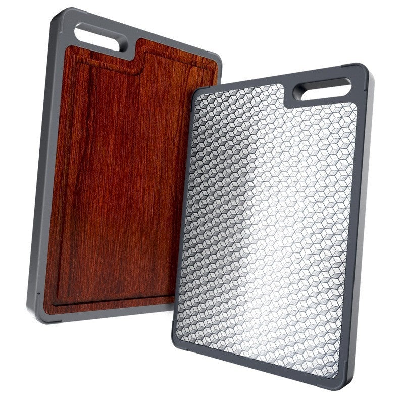 Double Sided Stainless Steel Ebony Cutting Board Antibacterial Design