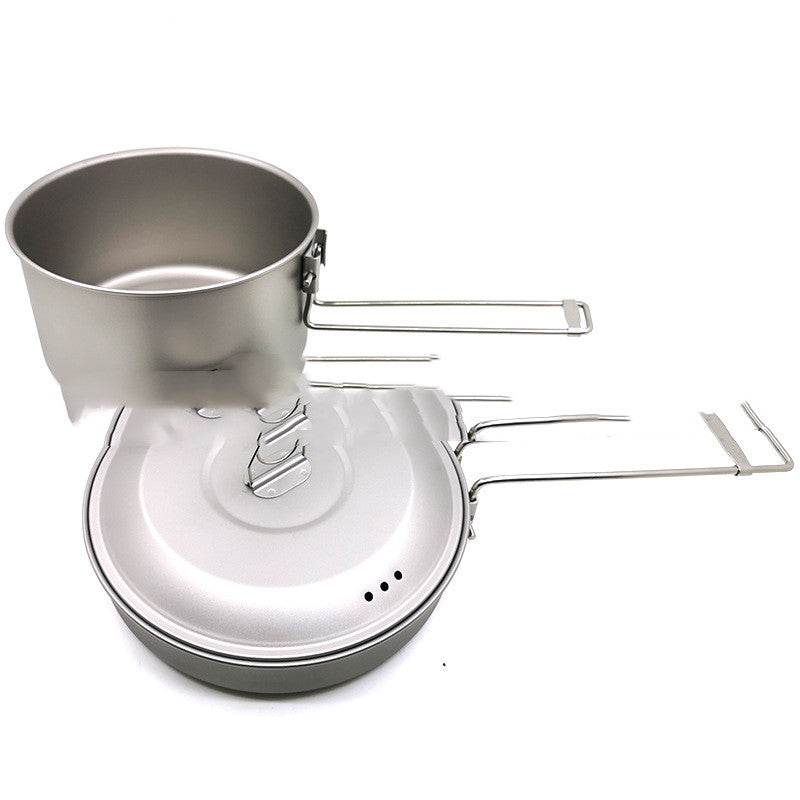 Ultralight Titanium Camping Pot Foldable Outdoor Set