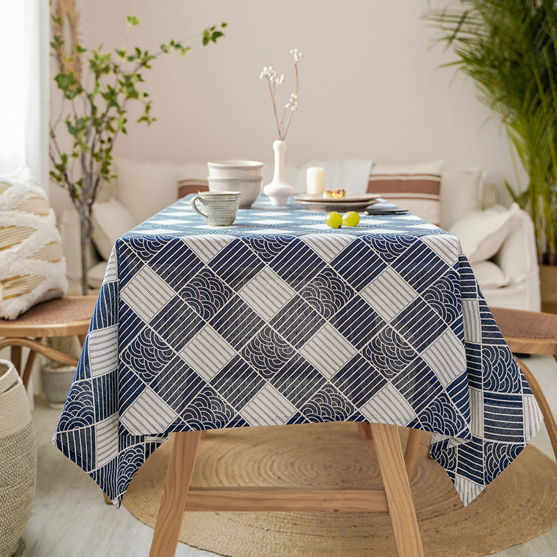 Cotton Linen Corrugated Tablecloth Household Coffee Table Cover