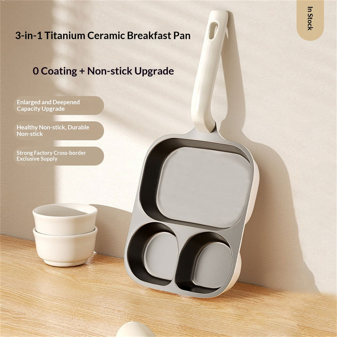 Titanium Ceramic 3-in-1 Breakfast Cooking Pot