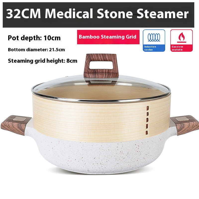 Household Rice Stone Large Capacity Stainless Steel Soup Pot