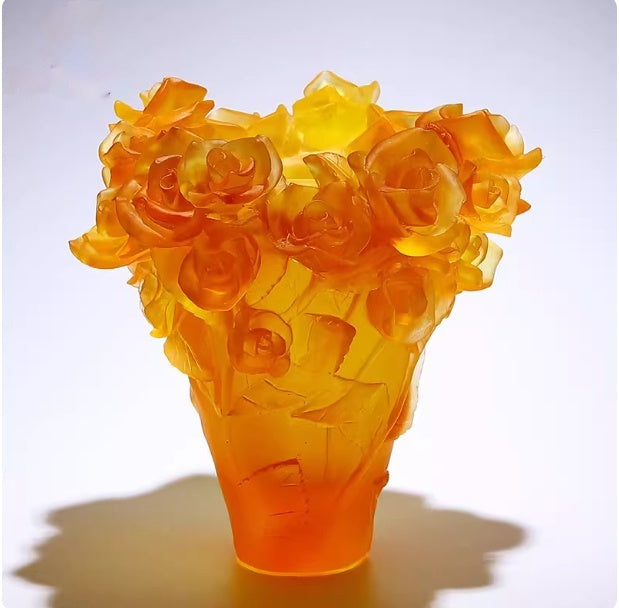 Luxury Rose Vase Floral Living Room Decor