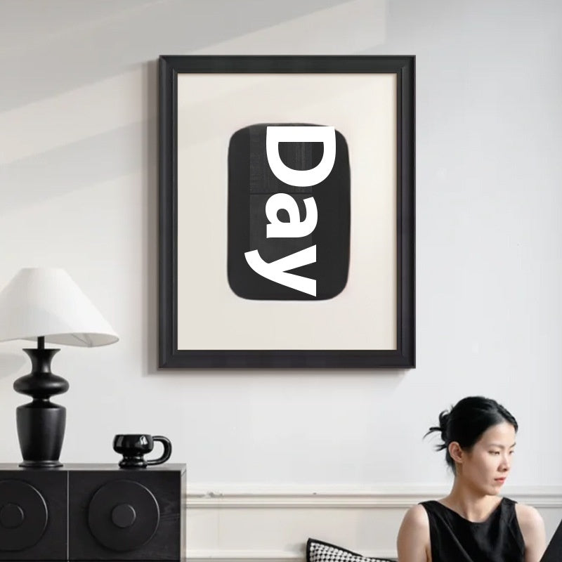 Black And White Abstract Wall Art Retro Decorative Painting