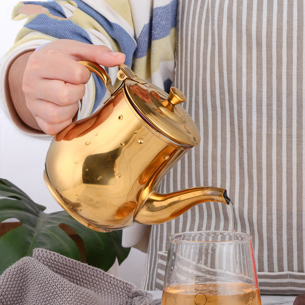 Stainless Steel 500ml Oil Pot Titanium Plated Teapot
