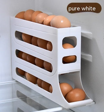 4-Layer Automatic Sliding Egg Storage Tray Refrigerator Holder