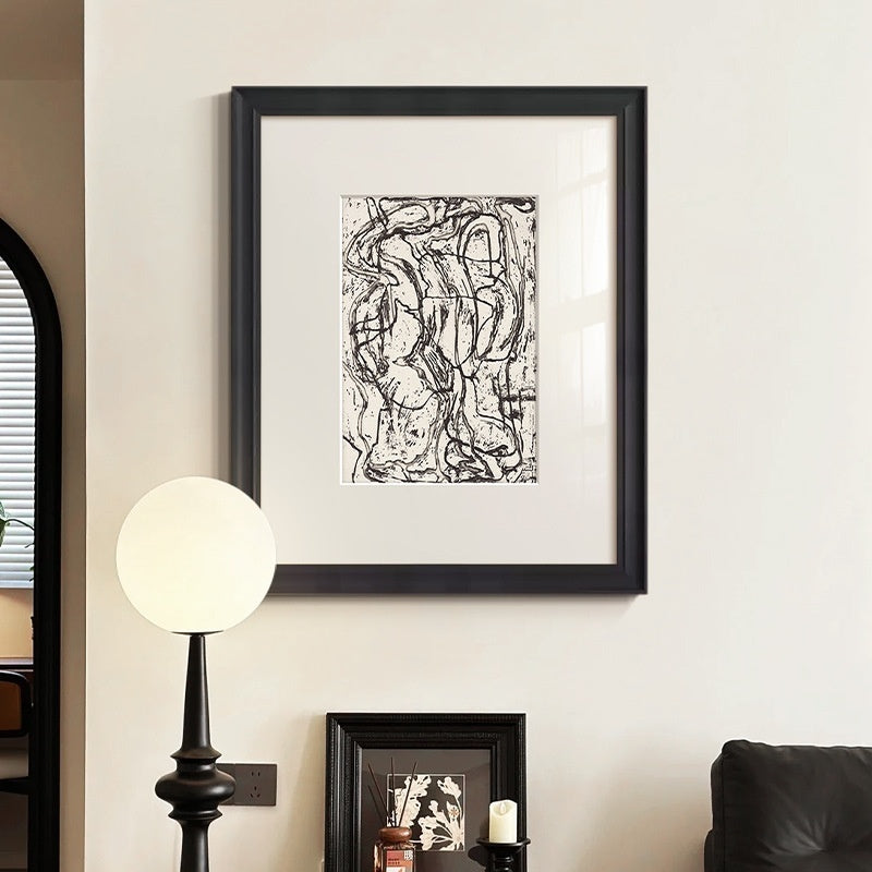 Black And White Abstract Wall Art Retro Decorative Painting