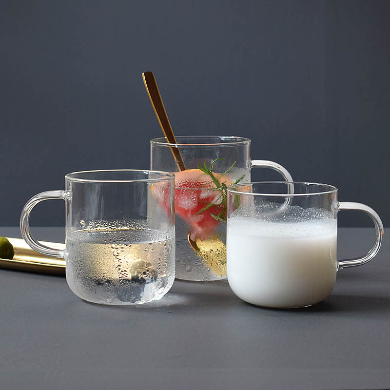 Glass Water Tea Coffee Flower Drinking Cup