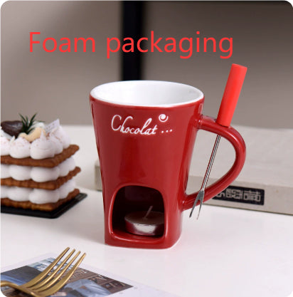 Mini Fondue Mug Set Chocolate Cheese Warmer Kit