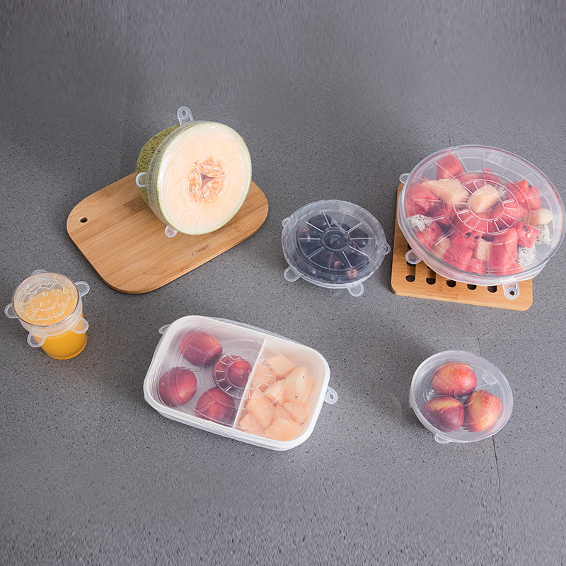 6Pcs Reusable Silicone Stretch Lids Food Storage Covers