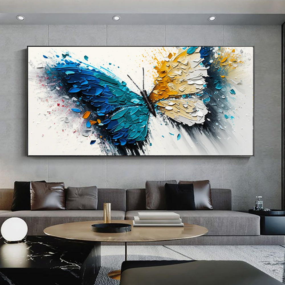 Large Abstract Butterfly Canvas Painting Living Room Wall Decor