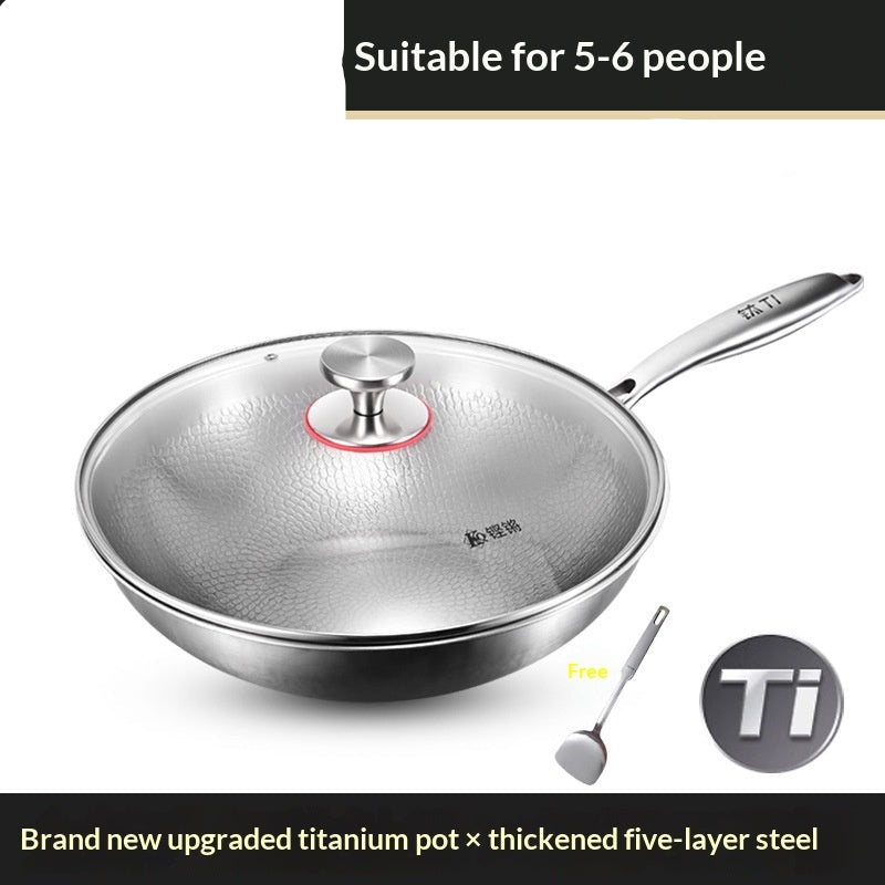 Uncoated Nonstick Pan with Hammered Titanium Finish