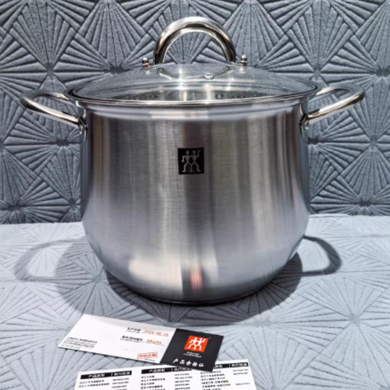 304 Stainless Steel Large Capacity Stock Pot With Double Handles