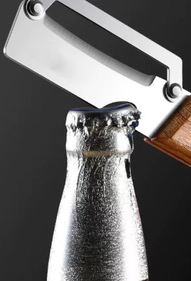 Wooden Handle Stainless Steel Vegetable Peeler Bottle Opener 2 In 1