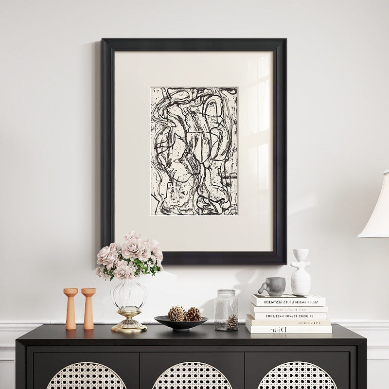 Black And White Abstract Wall Art Retro Decorative Painting