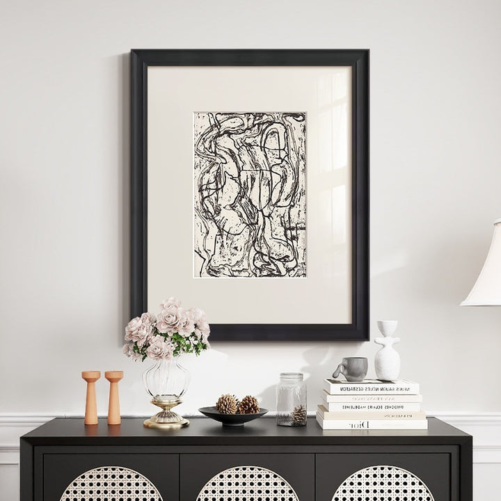 Black And White Abstract Wall Art Retro Decorative Painting
