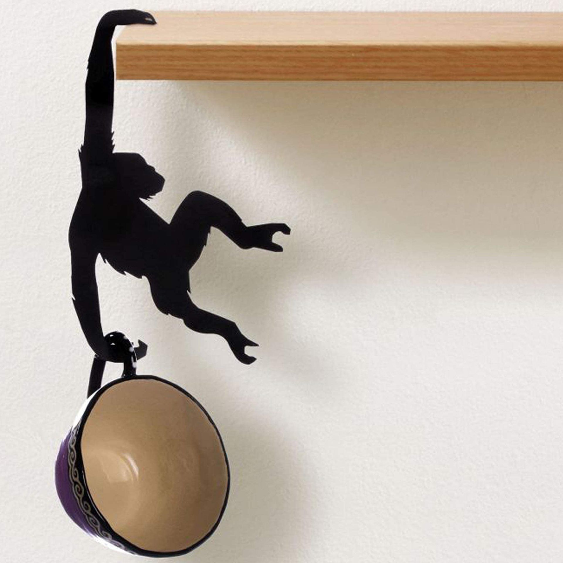Wooden Monkey Wall Hook Decorative Organizer For Kitchen And Living Room