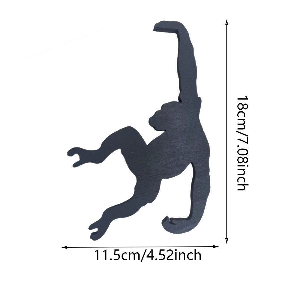 Wooden Monkey Wall Hook Decorative Organizer For Kitchen And Living Room