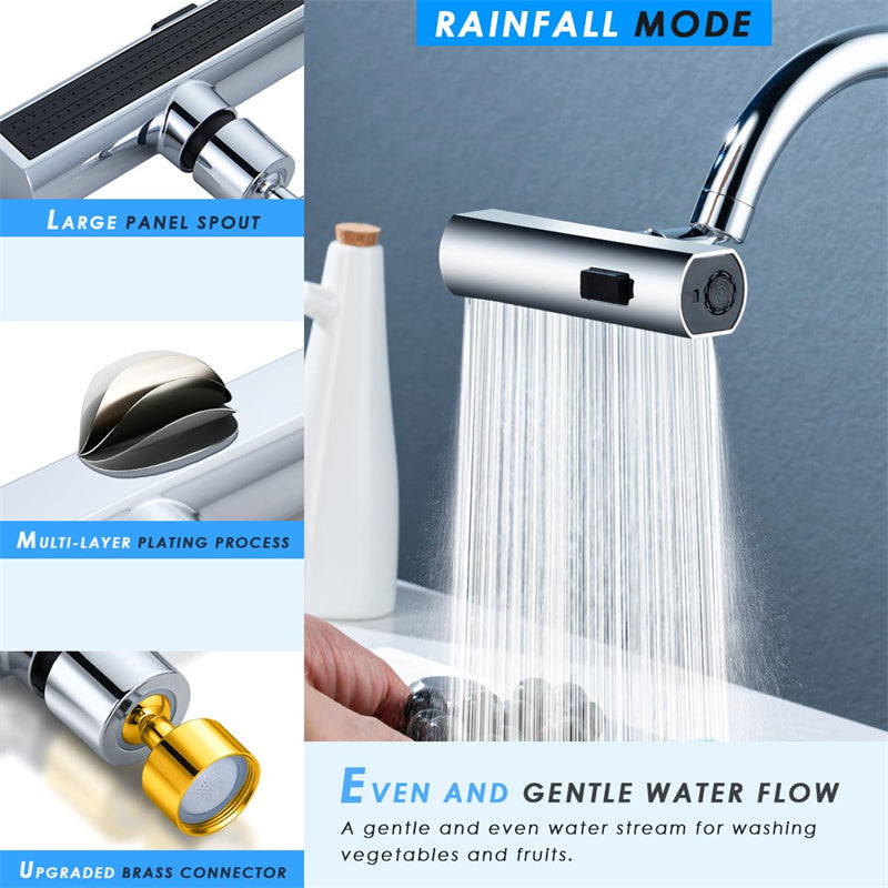 Universal Rotating Waterfall Kitchen Faucet Bubbler Attachment