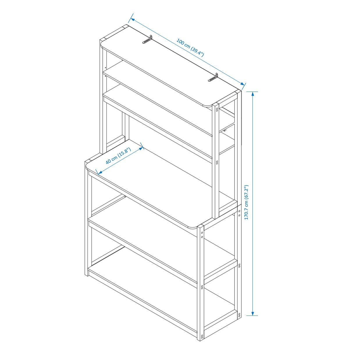 5-Layer Kitchen Rack for Cabinets, Coffee Bars, Shelves