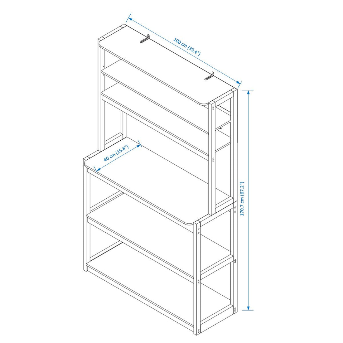 5-Layer Kitchen Rack for Cabinets, Coffee Bars, Shelves